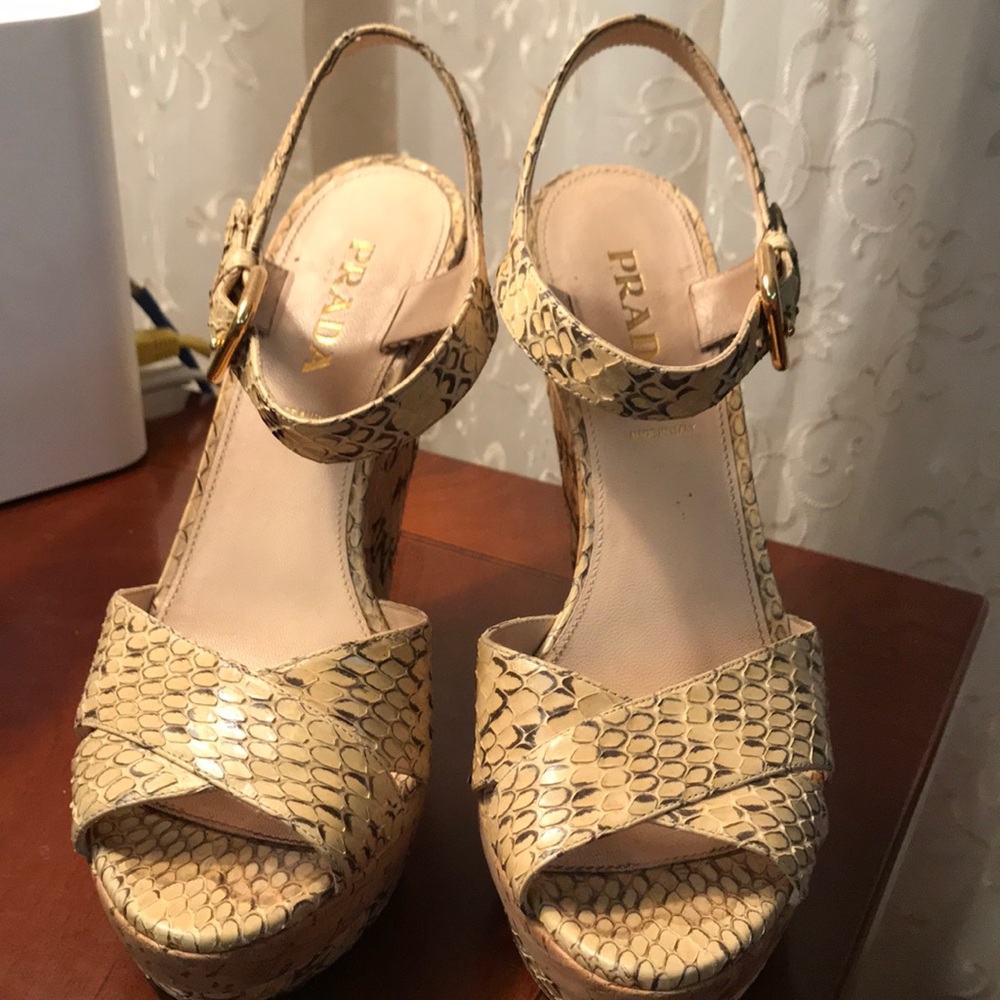 Prada python sandals Sz 37 - Picture 2 of 5